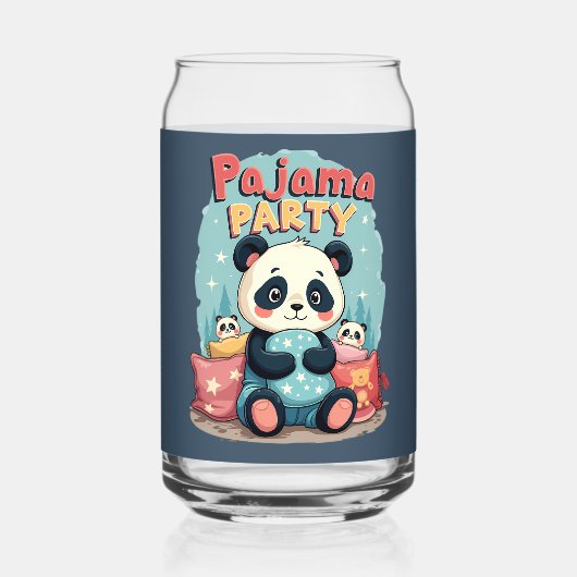 Kawaii Panda Pajama Party Cosy Sleepover Ästhetik Dosenglas (Rückseite)
