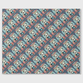 Kawaii Panda Pajama Party Cosy Sleepover Ästhetik Geschenkpapier (Flach)