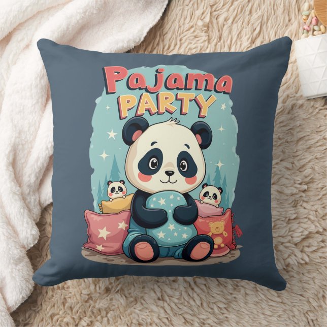 Kawaii Panda Pajama Party Cosy Sleepover Ästhetik Kissen (Decke)