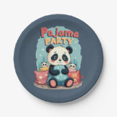 Kawaii Panda Pajama Party Cosy Sleepover Ästhetik Pappteller (Vorderseite)