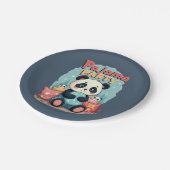 Kawaii Panda Pajama Party Cosy Sleepover Ästhetik Pappteller (Schrägansicht)