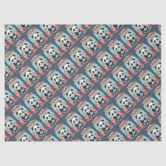 Kawaii Panda Pajama Party Cosy Sleepover Ästhetik Seidenpapier (Vorderseite)