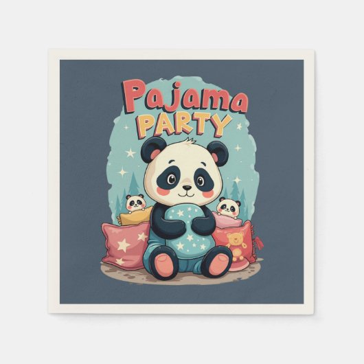 Kawaii Panda Pajama Party Cosy Sleepover Ästhetik Serviette (Vorderseite)