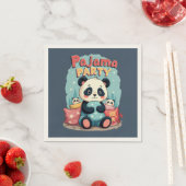 Kawaii Panda Pajama Party Cosy Sleepover Ästhetik Serviette (Beispiel)
