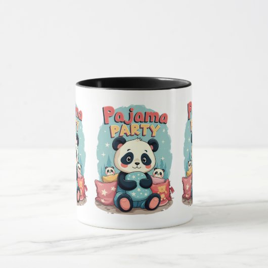 Kawaii Panda Pajama Party Cosy Sleepover Ästhetik Tasse (Zentrum)