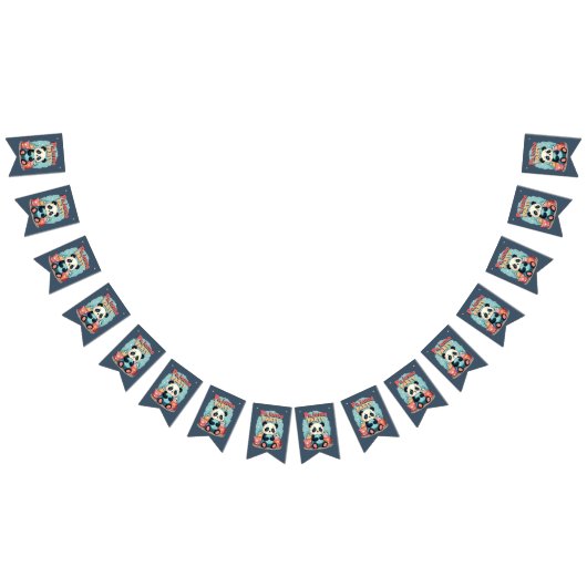 Kawaii Panda Pajama Party Cosy Sleepover Ästhetik Wimpelkette (Alle)