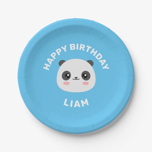 Kawaii Panda Pappteller (Vorderseite)