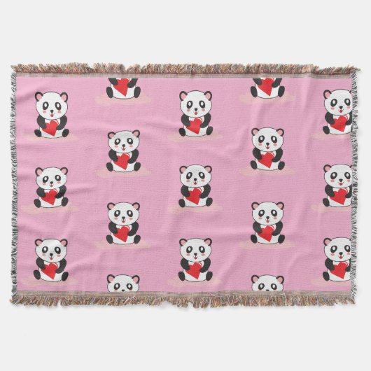 Kawaii Panda Plush Blanket für Kinder Decke (Vorderseite)