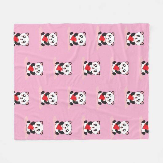 Kawaii Panda Plush Blanket für Kinder Fleecedecke (Vorderseite (Horizontal))