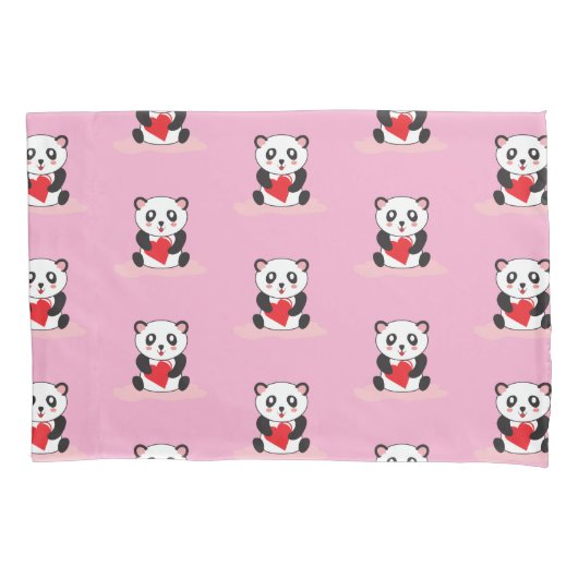 Kawaii Panda Plush Blanket für Kinder Kissenbezug (Vorderseite)