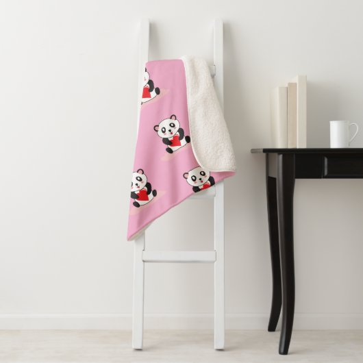 Kawaii Panda Plush Blanket für Kinder Sherpadecke (Beispiel)