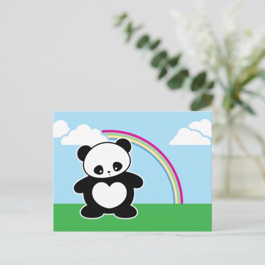 Kawaii Panda Postkarte (Stehend Vorderseite)