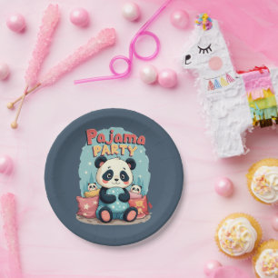 Kawaii Panda Pyjama Party Gemütliches Übernachtung Pappteller