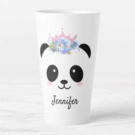 Kawaii Panda Queen personalisiert Milchtasse (Vorderseite)