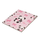 Kawaii Panda Rosa Schleife Muster Fliese (Seite)