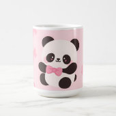 Kawaii Panda Rosa Schleifenmuster Kaffeetasse (Mittel)