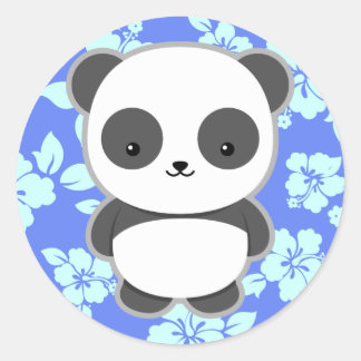 Kawaii Panda Runder Aufkleber