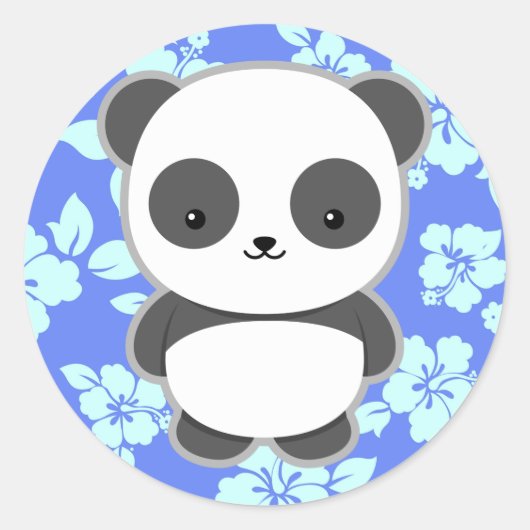 Kawaii Panda Runder Aufkleber (Vorderseite)