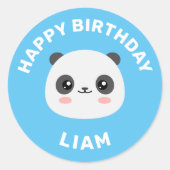 Kawaii Panda Runder Aufkleber (Vorderseite)