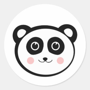 Kawaii Panda Runder Aufkleber