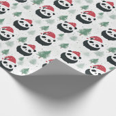 Kawaii Panda Santa Winter Ferienmuster Geschenkpapier (Ecke)