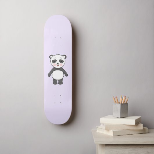 Kawaii Panda Skateboard (Wandkunst)