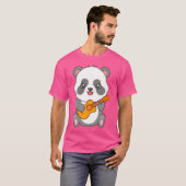 Kawaii Panda spielt akustischen Gitarren-Cartoon T-Shirt (Vorne ganz)