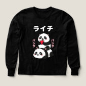 Kawaii Panda Stack Lychee Fruit Japanese Cartoon (Design Vorderseite)