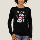 Kawaii Panda Stack Lychee Fruit Japanese Cartoon Tri-Blend Shirt (Vorderseite)