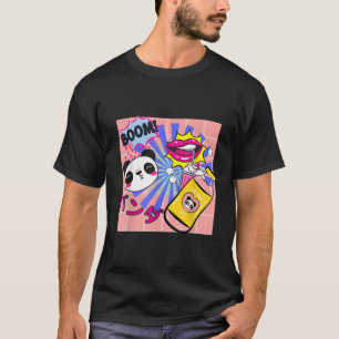 Kawaii Panda Strawberry Milkshake Japanischer Anim T-Shirt
