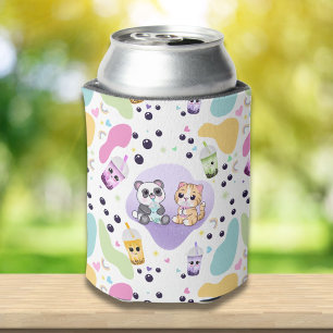 Kawaii Panda & Tiger Bubble Tea Kinder gedruckt Dosenkühler