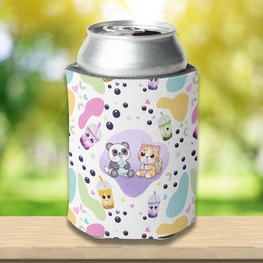 Kawaii Panda & Tiger Bubble Tea Kinder gedruckt Dosenkühler