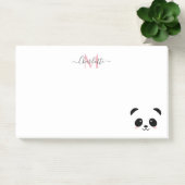 Kawaii panda trägt personalisierte Monogramm nach  Post-it Klebezettel (Büro)