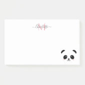 Kawaii panda trägt personalisierte Monogramm nach  Post-it Klebezettel (Vorderseite)