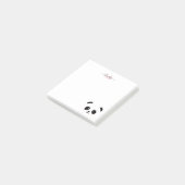 Kawaii panda trägt personalisierte Monogramm Post-it Klebezettel (angewinkelt)