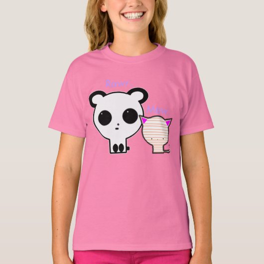 Kawaii Panda und Kitten T Shirt (Vorderseite)