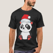 Kawaii Panda Weihnachts-Weihnachtsmannmütze Xmas B T-Shirt (Vorderseite)