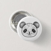 Kawaii Panda Zeichnend in Schwarzweiß Button (Vorne & Hinten)
