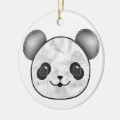 Kawaii Panda Zeichnend in Schwarzweiß Keramik Ornament (Links)