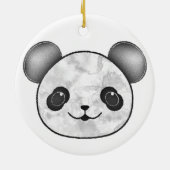 Kawaii Panda Zeichnend in Schwarzweiß Keramik Ornament (Hinten)