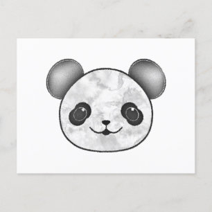 Kawaii Panda Zeichnend in Schwarzweiß Postkarte