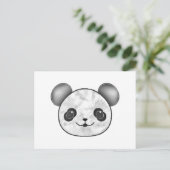 Kawaii Panda Zeichnend in Schwarzweiß Postkarte (Stehend Vorderseite)