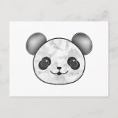 Kawaii Panda Zeichnend in Schwarzweiß Postkarte (Vorderseite)