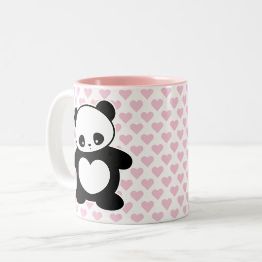 Kawaii Panda Zweifarbige Tasse (Vorderseite Links)