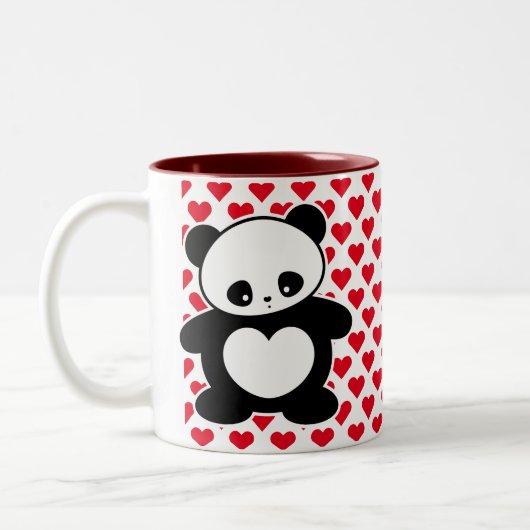 Kawaii Panda Zweifarbige Tasse (Links)