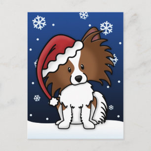 Kawaii Papillon Christmas Postcard Feiertagspostkarte