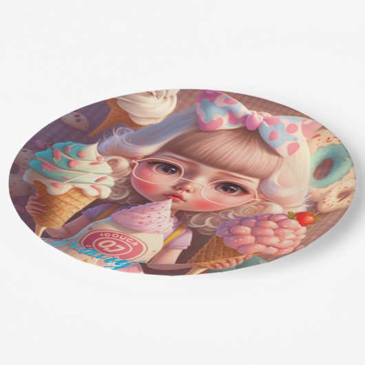 Kawaii Pappteller (Schrägansicht)