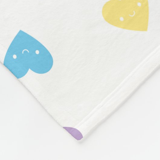 Kawaii Pastel Candy Hearts Fleecedecke (Ecke)