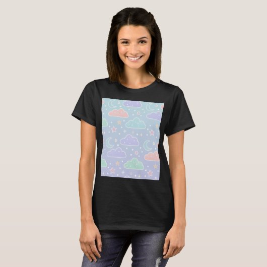 Kawaii Pastel Clouds Aesthetic T-Shirt (Vorne ganz)