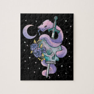 Kawaii Pastel Colors Gothic Niedlich Goth Snake Ji Puzzle